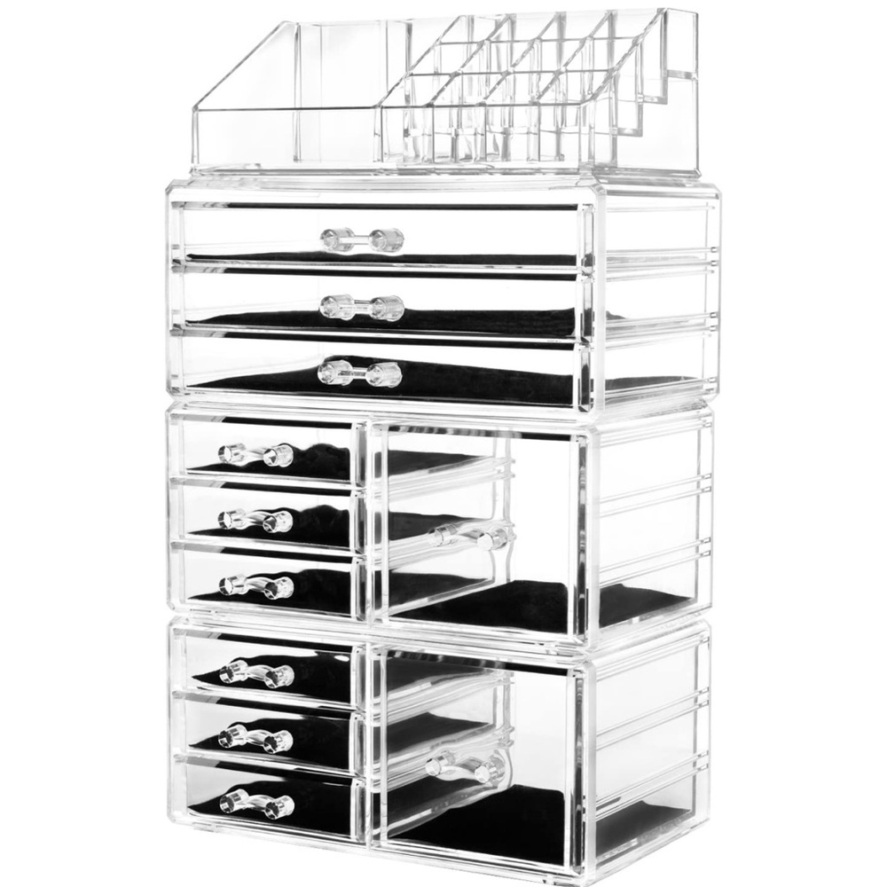 Acrylic Cosmetic Storage Drawers and Jewelry Display Box with 11 Drawers